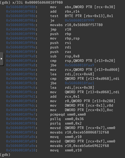 Function code instructions